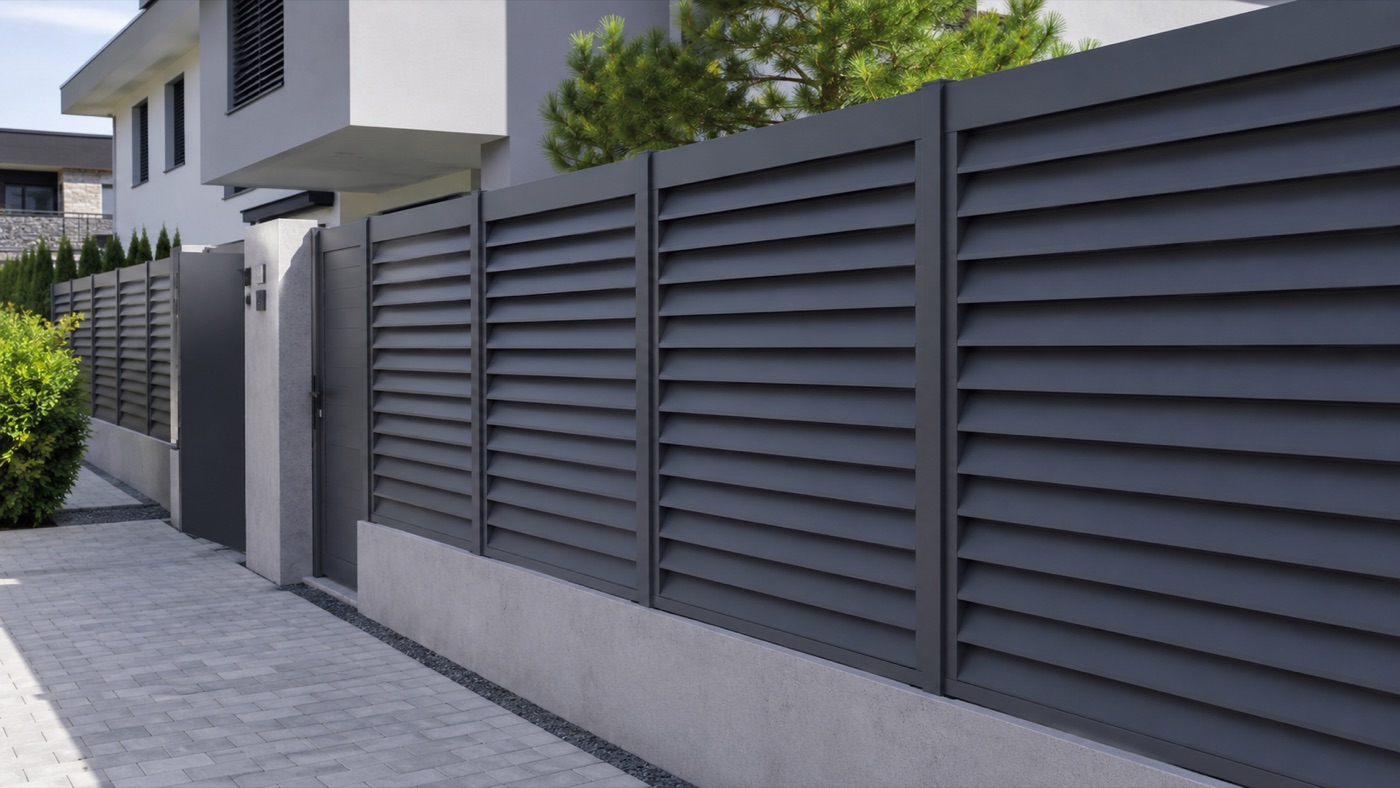 Ebatel Panjur Çit — Alüminyum/galvaniz panjur lamelli modern çit